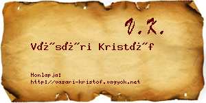 Vásári Kristóf névjegykártya
