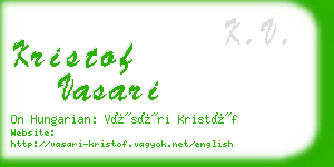 kristof vasari business card